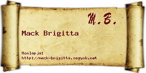 Mack Brigitta névjegykártya